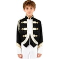thumbnail image 2 of Aislor Boys Marching Band Jacket Drum Major Team Uniform Outwear Long Sleeve Coat Banquet Carnival Black 12, 2 of 7