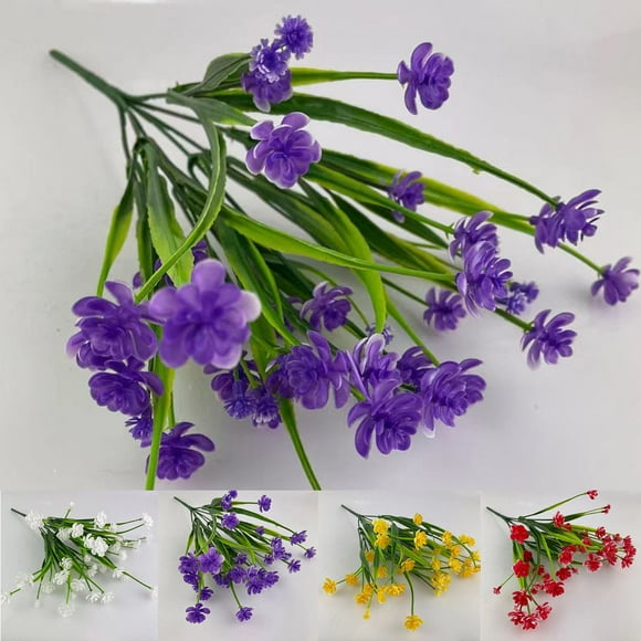 Artificial Flowers Outdoors, UV Resistant Plastic Flower Plants for Outdoor, Faux Flowers in Bulk Silk Fake Flowers for Outside Cemetery Indoor Vase Pots Hanging Planters Decorations