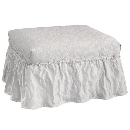 Sure Fit Matelasse Damask Ottoman Slipcover