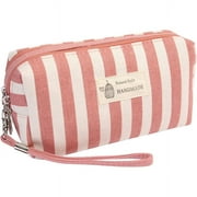 Riah Fashion Black Stripe Cosmetic Pouch