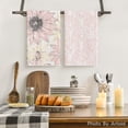 thumbnail image 2 of Pink Floral Leaves Boho Kitchen Towels Dish Towels, 18x26 Inch Seasonal Decoration Hand Towels Set of 4, 2 of 6