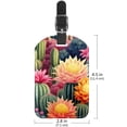 thumbnail image 6 of Square 2Pack PU Leather Cactus Cruise Luggage Tag with Privacy Cover and Name ID Tag for Travel Handbags Backpacks Luggage Tags, 6 of 6