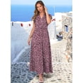 thumbnail image 6 of ANRABESS Womens Summer Maxi Dress V Neck Ruffle Sleeve Flowy Tiered Boho Casual Beach Vacation Sundress with Pockets, 6 of 9
