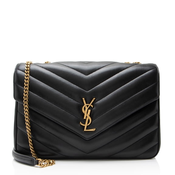 Pre-Owned Saint Laurent Matelasse Lambskin Monogram LouLou Large NM Shoulder Bag