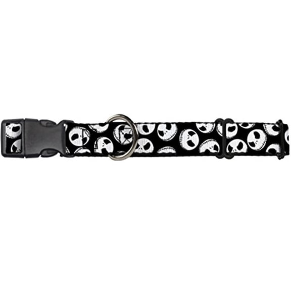 Buckle-Down NBC Jack Expressions Scattered Black White Disney Martingale Plastic Clip Collar