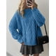 thumbnail image 2 of Suéter PRETTYGARDEN Oversized de Punto Trenzado Azul XL, 2 of 6