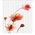 thumbnail image 3 of Ambesonne Watercolor Shower Curtain, Colorful Wildflowers, 69"Wx75"L, Scarlet Dark Green, 3 of 3