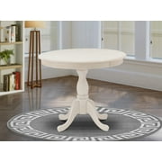 East West Furniture Antique Wood Dining Table with Pedestal Legs in Cream