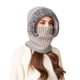 thumbnail image 4 of Gorro de invierno de punto 3 en 1 para mujer | Bufanda y mascarilla con forro polar, pasamontañas térmico resistente al viento, tejido suave y cálido, accesorio acogedor para exteriores en climas, 4 of 8