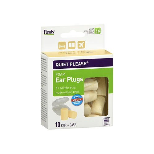 Flents Quiet Please Comfort Foam Ear Plugs 10 pairs, Pack of 5