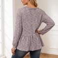thumbnail image 4 of Tisuna Fall T-Shirts For Women Trendy Solid Color Crewneck Tops Ladies Daily Lounging Tee Shirts Size Xxl, 4 of 6