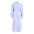 thumbnail image 5 of YDFCWXW Women's Casual Button Down Maxi Shirt Dress Long Sleeve Button Up Tunic Long Dress Fall Fashion (White, L), 5 of 6