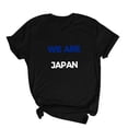 thumbnail image 4 of Nmnitkp Womens Tops We Are Japan Football Fan Graphic T-Shirt, Crew Neck Short Sleeve Casual Tee, Multiple Colors Available Black,XL, 4 of 5