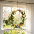 thumbnail image 1 of Tdxkok Easter Wreath Simulation Egg Wreath Spring Simulation Flower Door Hanging Decoration Easter Decorations, 1 of 6