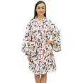 thumbnail image 3 of Bimba Women's Floral Printed Bridesmaid Kimono Robe With Belt Coverup Wrap - 16, 3 of 5