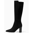 thumbnail image 3 of Wome Knee High Boots Wide Calf Stacked Block Heel Pointed Toe Riding Boots, 3 of 6