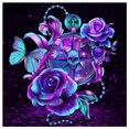 thumbnail image 2 of Cuadros Decorativos Kit de pintura de diamante 5D, rosa púrpura, taladro cuadrado completo, diamantes de imitación, artes de pared DIY Tmvgtek embutido en tela, 2 of 9