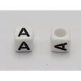 thumbnail image 5 of U8MO 250 White with Black Acrylic Alphabet Letter "A-Z" Acrylic Cube Pony Beads 6X6mm-F, 5 of 7