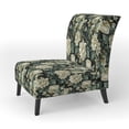 thumbnail image 3 of Designart "Verdant Peony Romance" Green Floral Upholstered Accent Chair - Cottage Arm Chair For Living Room, 3 of 7