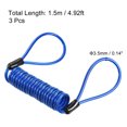 thumbnail image 2 of Uxcell Security Steel Cable 3.5mm x 1.5m/4.92ft Coated Spring Luggage Lock Wire Rope with Double Loop Blue 3 Pack, 2 of 5
