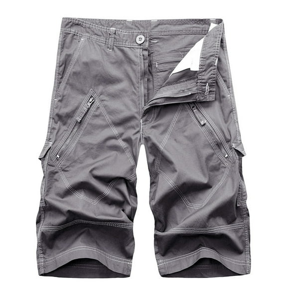 Bcfgryg Men's Cargo Shorts Baggy Multi Pocket Five Quarter Mid Length Men's Cargo Shorts With Pockets Beige 29