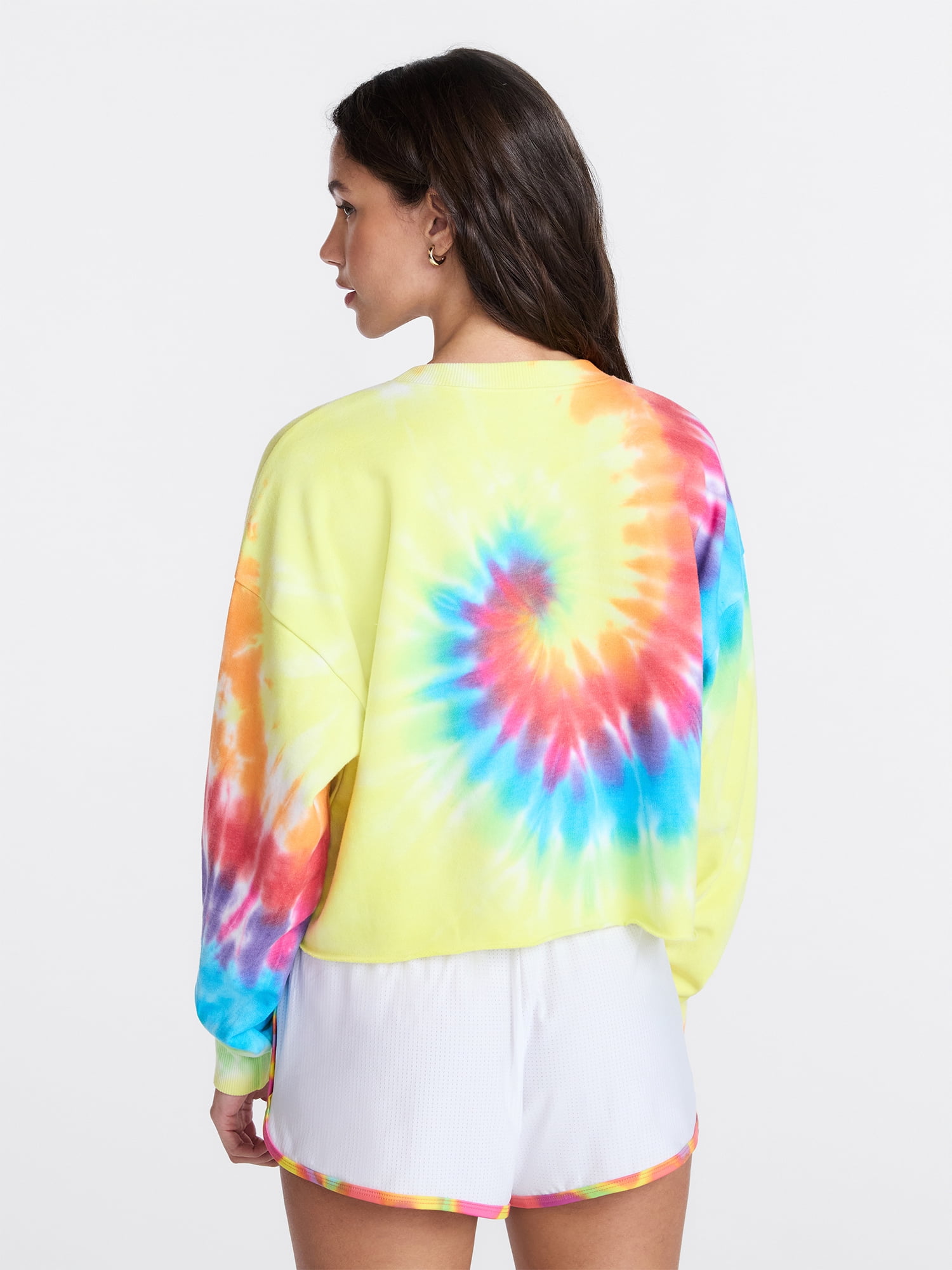 No Boundaries Pride Graphic Washed Cropped Crewneck Sweatshirt, Women's XXS-XL