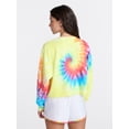 thumbnail image 3 of No Boundaries Pride Graphic Washed Cropped Crewneck Sweatshirt, Women's XXS-XL, 3 of 5
