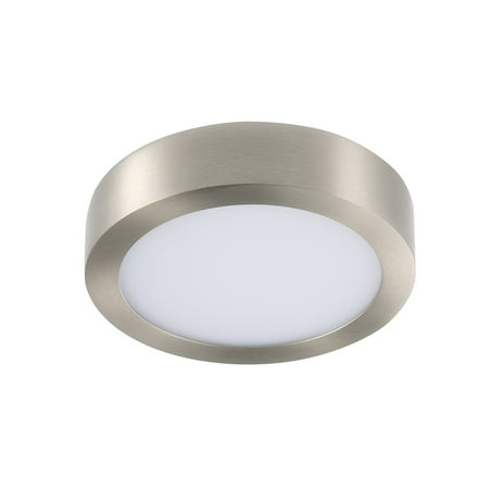 

RUN BISON 13inch Round Color Selectable Integrated LED Slim Flush Mount Downlight Brush Nickel