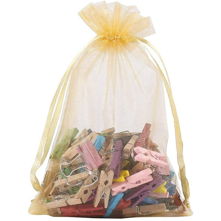 HRX Package 100pcs Tiny Organza Jewelry Bags 2x3 inch, Little Pink Mesh  Drawstring Gift Pouches for Candy Sample Party Favors