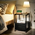 thumbnail image 6 of VECELO Nightstand with Charging Station & 1 Drawers, Modern End Side Table with Open Storage for Bedroom Living Room Office, Black, 6 of 7