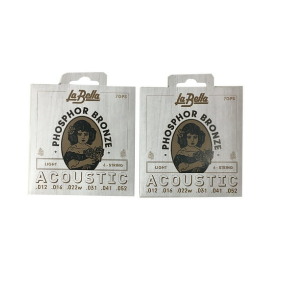 La Bella Guitar Strings 2-Packs Acoustic Phosphor Bronze Custom Light 12-52