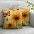 thumbnail image 3 of Nawypu  Sunflower Decorative Throw Pillow Covers Cushion Case, Vintage Sunflowers Butterflies Farmhouse Pillowcase Cozy Pillow Cover for Couch Sofa Bed Garden Chair Car, 3 of 5