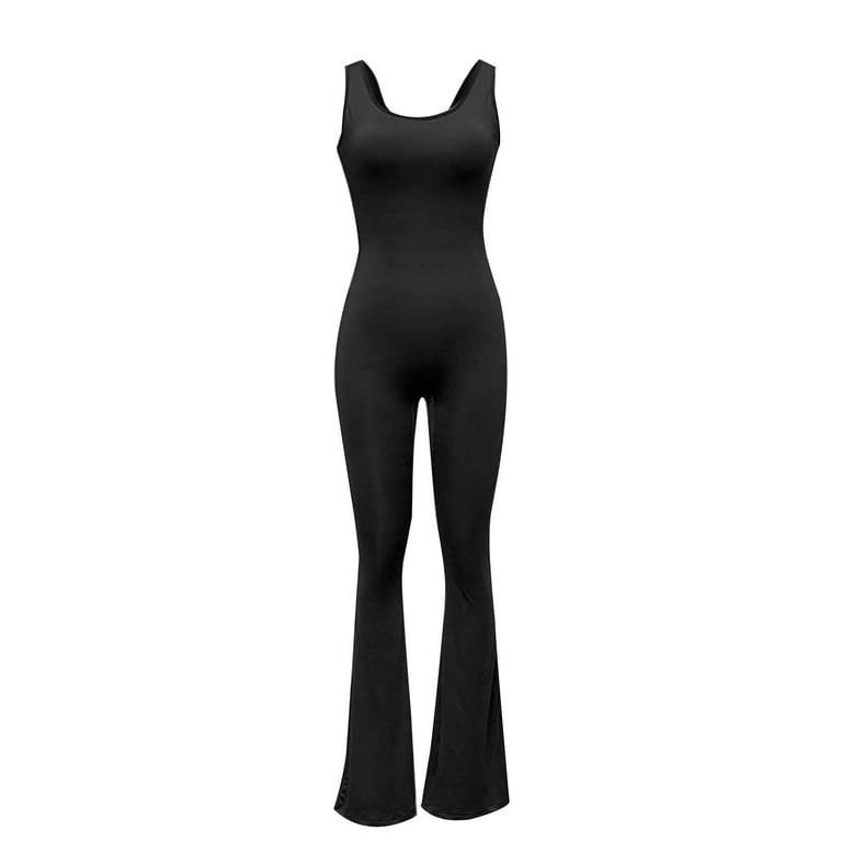 TrendVibe365 Backless Flare Jumpsuit for Women Solid Ruched TrendVibe365 Backless Flare Jumpsuit for Women Solid Ruched