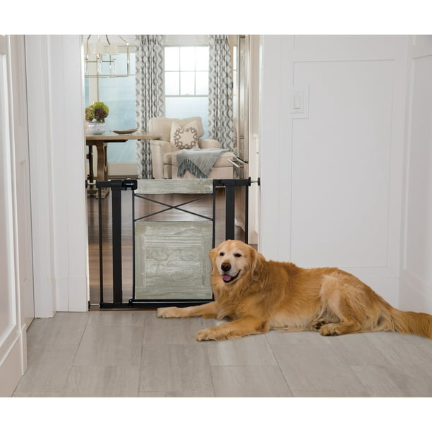 Safety 1ˢᵗ Easy Install Modern Farmhouse Gate, Grey