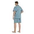 thumbnail image 6 of GLOBAL Men’s Cotton Short Sleeve and Shorts Yarn Pajama Set, Summer Soft Classic Plaid Loungewear with Pockets, Sizes XL, 6 of 6