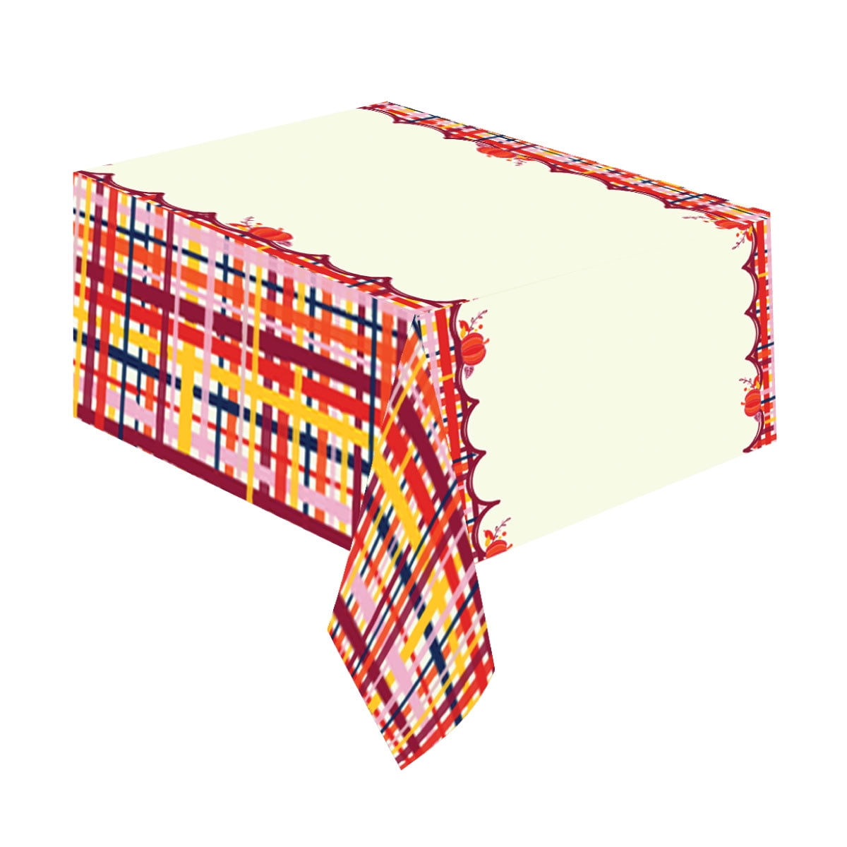 Packed Party "Extra Thankful" 84" x 54" 2 ct. Plaid Disposable Table Cover