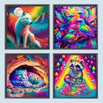 thumbnail image 1 of 4PCS 5D DIY Full Round Drill Diamond Painting Color Animal Kit Decoración Hugtrwg Para estrenar, 1 of 9