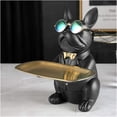 thumbnail image 3 of Bouledogue Noir avec Plateau - Statue, 3 of 4