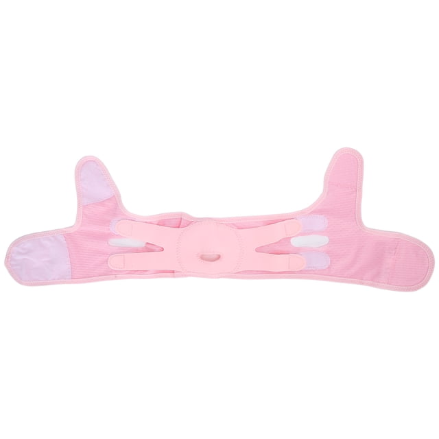 Correa para adelgazar facial, línea en V, correa para la barbilla, cinturón para adelgazar facial en V transpirable para mujer (rosa)