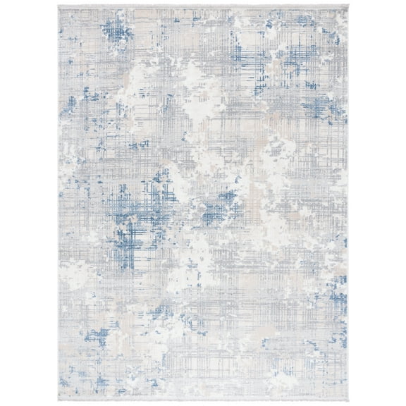 SAFAVIEH Whisper Bryon Abstract Area Rug, Grey/Blue Ivory, 8' x 10'