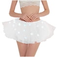 thumbnail image 4 of Elainilye Fashion Sequin Skirt Pleated Gauze Short Skirt Adult Dancing Skirt Gauze Dress Tutu Skirt,White, 4 of 5