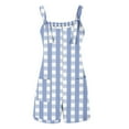 thumbnail image 5 of Plus Size Plaid Overalls for Women Strap Shorts Jumpsuit Trendy Summer Casual Suspender Bodysuit, 5 of 7