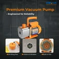 thumbnail image 3 of Elitech NVP-3 HVAC Vacuum Pump 3CFM 1.5L/S 1/4HP Single Stage Rotary Vane Air Vacuum Pump for HVAC and Refrigeration Systems, Durable and Easy to Maintain, 3 of 5