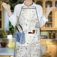 thumbnail image 6 of Pioneer Flower Floral Print Pattern Apron-Garden Aprons for Women with Pockets-Cotton Linen Waterproof Kitchen Cooking Gardening Aprons Adjustable for Kitchen,Cooking,BBQ and Salon 33x27 Inch, 6 of 7