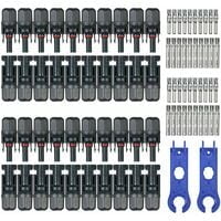 20 pares de conectores de cable de panel solar macho/hembra con herramienta de instalación de llave para conectores y accesorios de paneles solares para sistemas fotovoltaicos domésticos