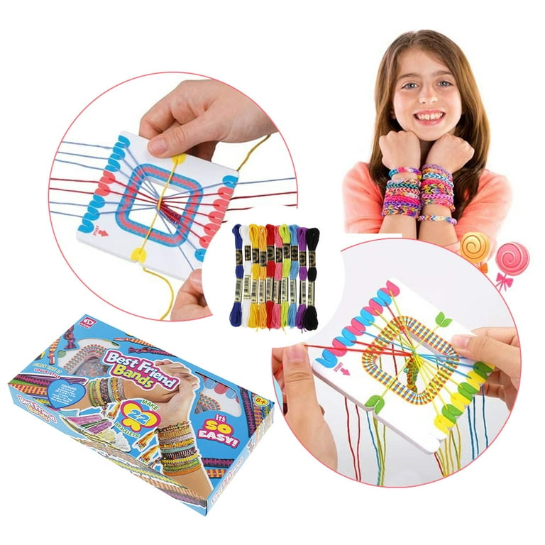 Adifare Color Rope Bead Kit Girl Friendship Bracelet Making Kit Color Bead  Tool Kit Girl Handicrafts Color String Friendship Bracelet 