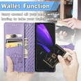 thumbnail image 4 of K-Lion for Samsung Galaxy Z Fold 4 2022 Case Embossed Cute Pattern Wallet Flip PU Leather Magnetic Card Slots with Stand Cover for Samsung Galaxy Z Fold 4, Purple, 4 of 8