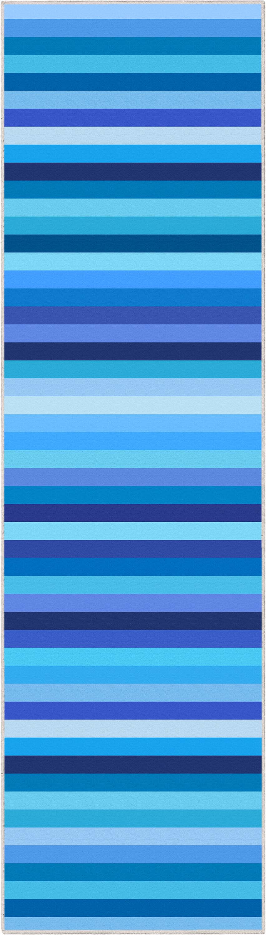Crayola Collection By Well Woven Stripe Blue 2'7" x 9'3" Runner Rug