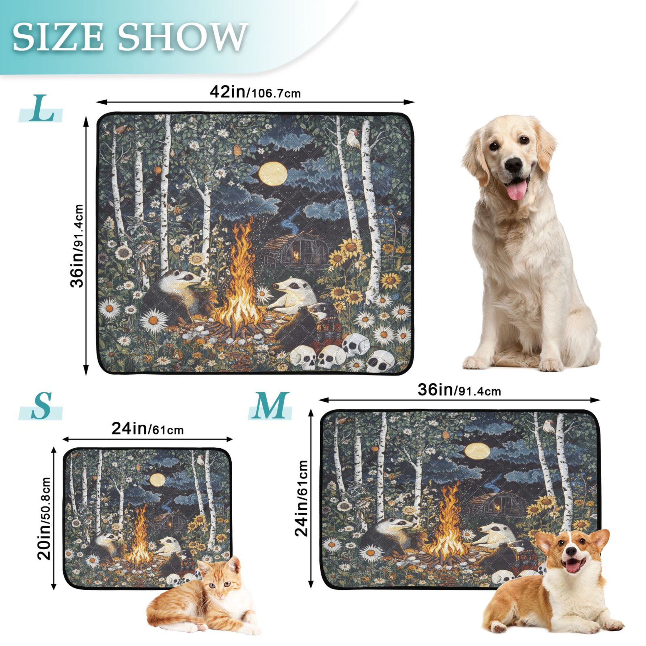 Qxltty Skunk Roasting Cat litter Pads Pet Set of 3 Diaper Mats Center Anti-leakage Layer Absorbent Soft and Comfortable