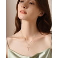 thumbnail image 3 of AWAYTR Imitation Silver Plated Alloy Cross Necklace for Women, Dainty Faith Cross Pendant with Floral Rhinestone Charm, Religious Jewelry Gift, 3 of 7